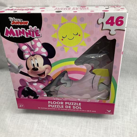 MINNIE MOUSE 46 PIECES FLOOR PUZZLE BY DISNEY SIZE:36” X 24” PINK AND MULTI - Picture 6 of 14
